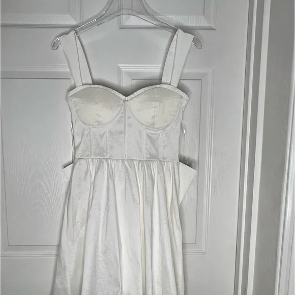 Altar’d State White Bow Mini Dress Sz M - Picture 4 of 16